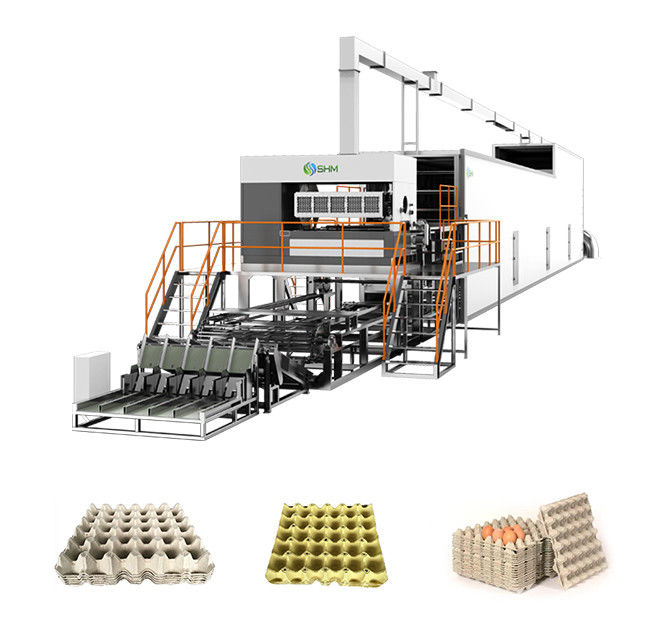 Machine de production de plateaux d'œufs durables à grande vitesse avec séchoir à 6 couches en métal