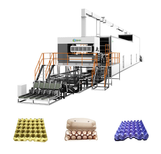 Machine de fabrication de plateaux de fruits en papier déchet ligne de production de fibres moulées à grande vitesse